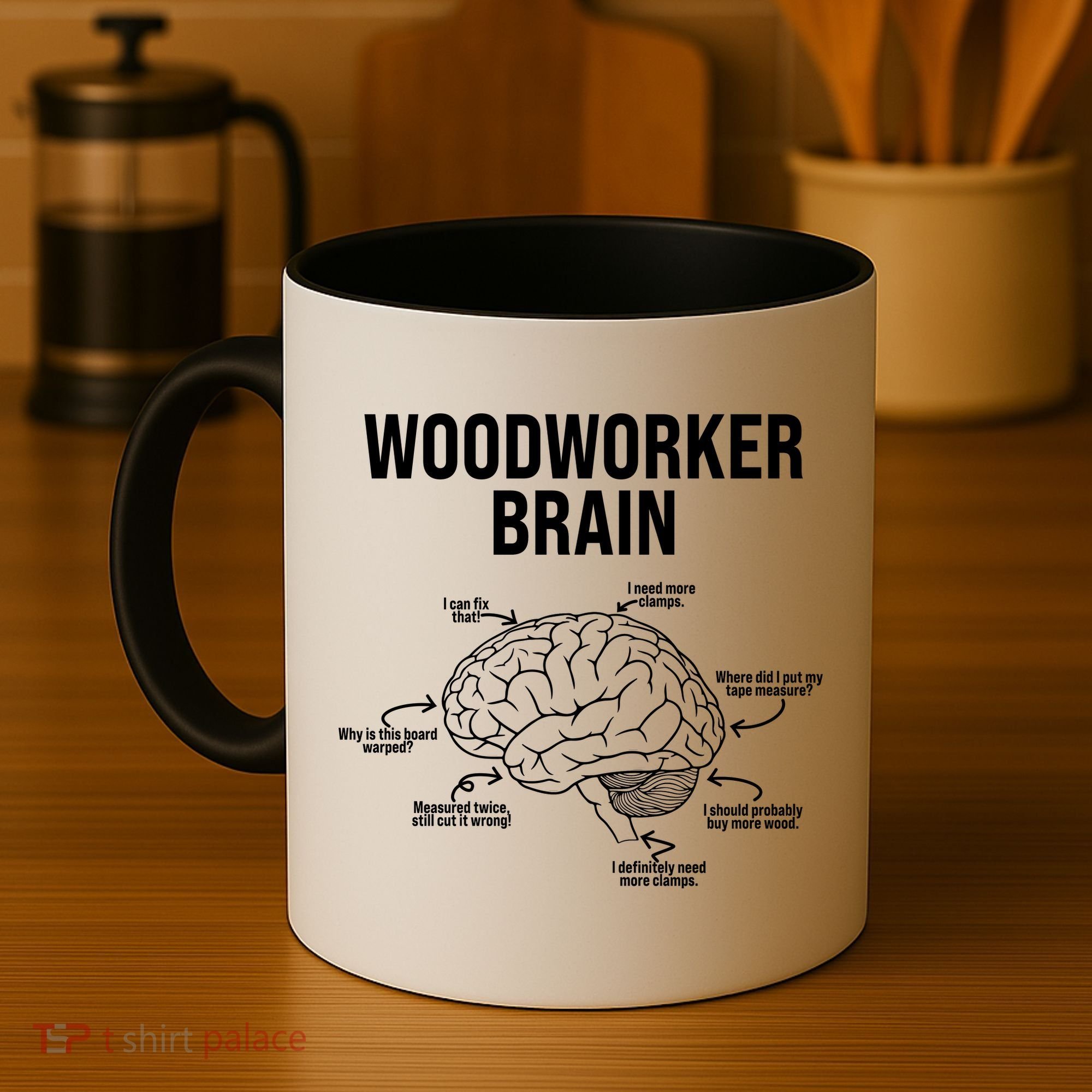 Funny Woodworker's Brain Diagram Coffee Mug