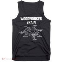 Funny Woodworker's Brain Diagram Tank Top thumb 0