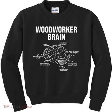 Funny Woodworker's Brain Diagram Kids Sweatshirt