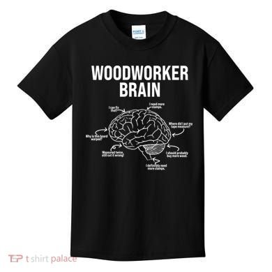 Funny Woodworker's Brain Diagram Kids T-Shirt