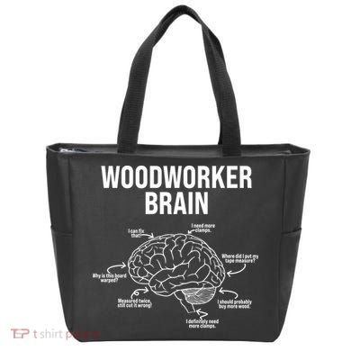 Funny Woodworker's Brain Diagram Tote Bag