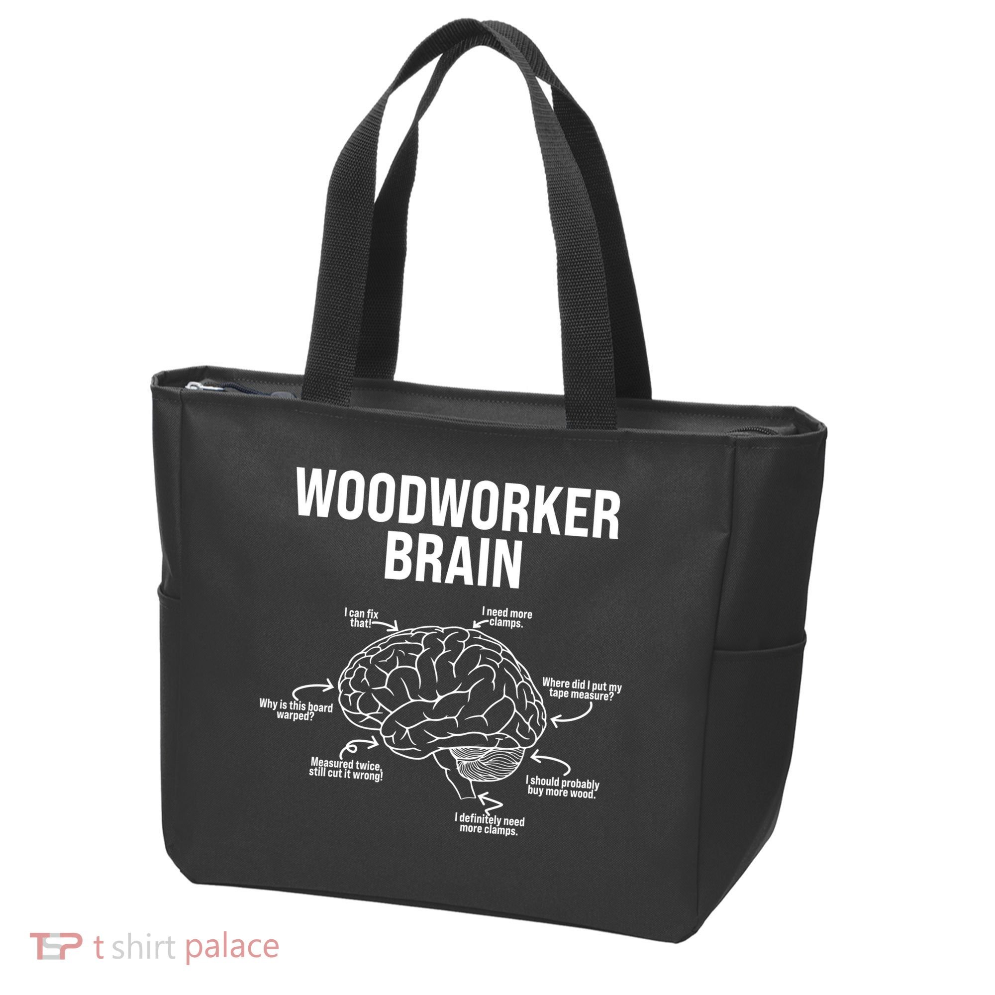 Funny Woodworker's Brain Diagram Tote Bag