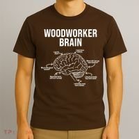 Funny Woodworker's Brain Diagram T-Shirt thumb 3