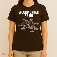 Funny Woodworker's Brain Diagram T-Shirt thumb 4