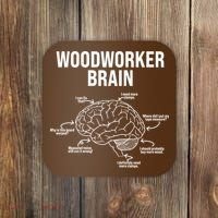 Funny Woodworker's Brain Diagram Coaster thumb 0