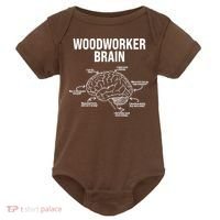 Funny Woodworker's Brain Diagram Baby Bodysuit thumb 0