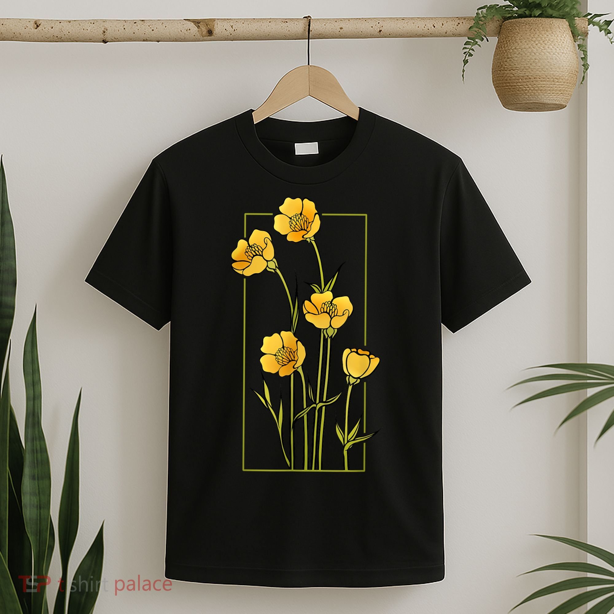Floral Wildflower Bulbous Crowfoot Buttercup Flower T-Shirt