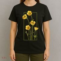 Floral Wildflower Bulbous Crowfoot Buttercup Flower T-Shirt thumb 4
