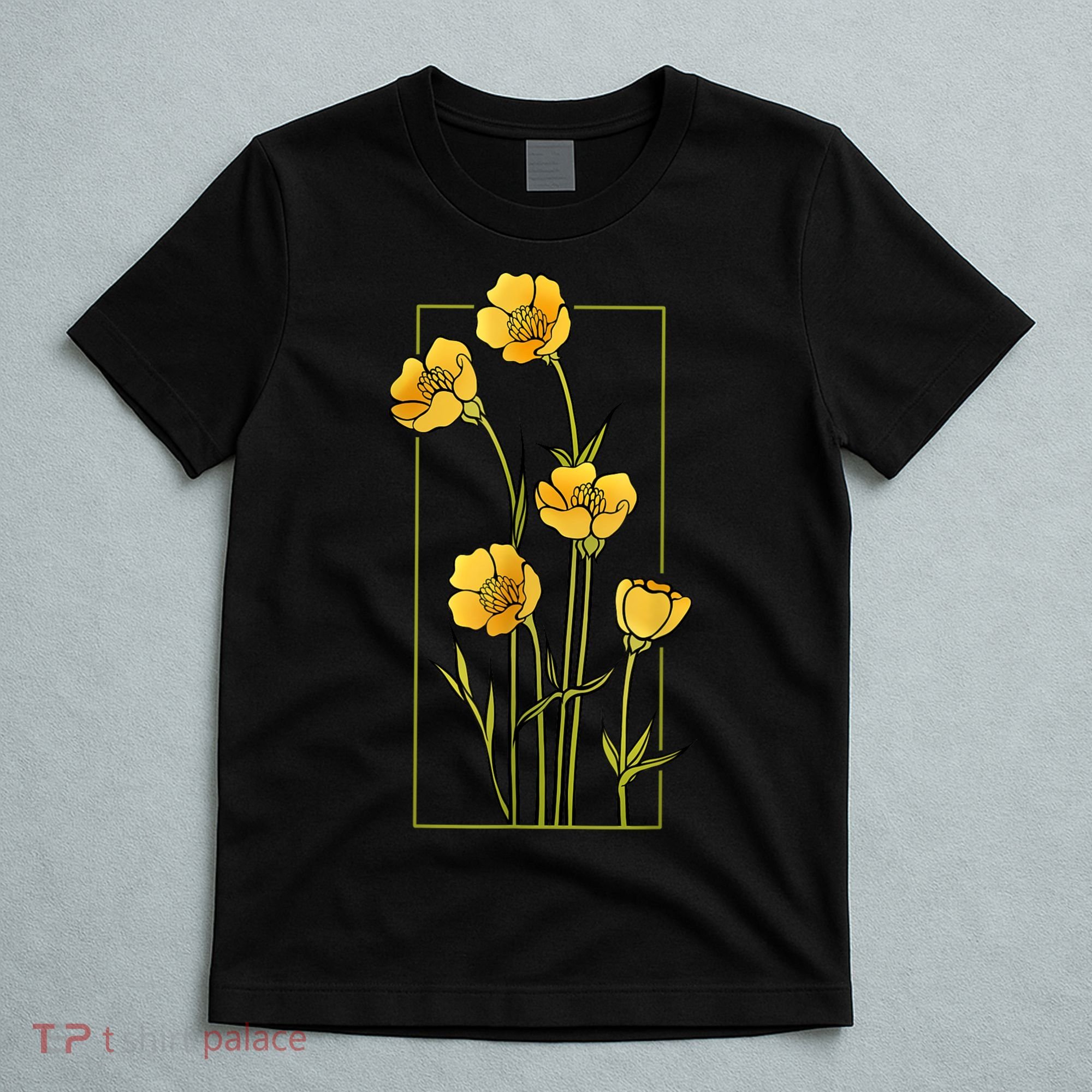 Floral Wildflower Bulbous Crowfoot Buttercup Flower T-Shirt