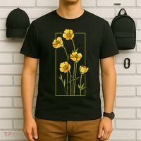 Floral Wildflower Bulbous Crowfoot Buttercup Flower T-Shirt thumb 6