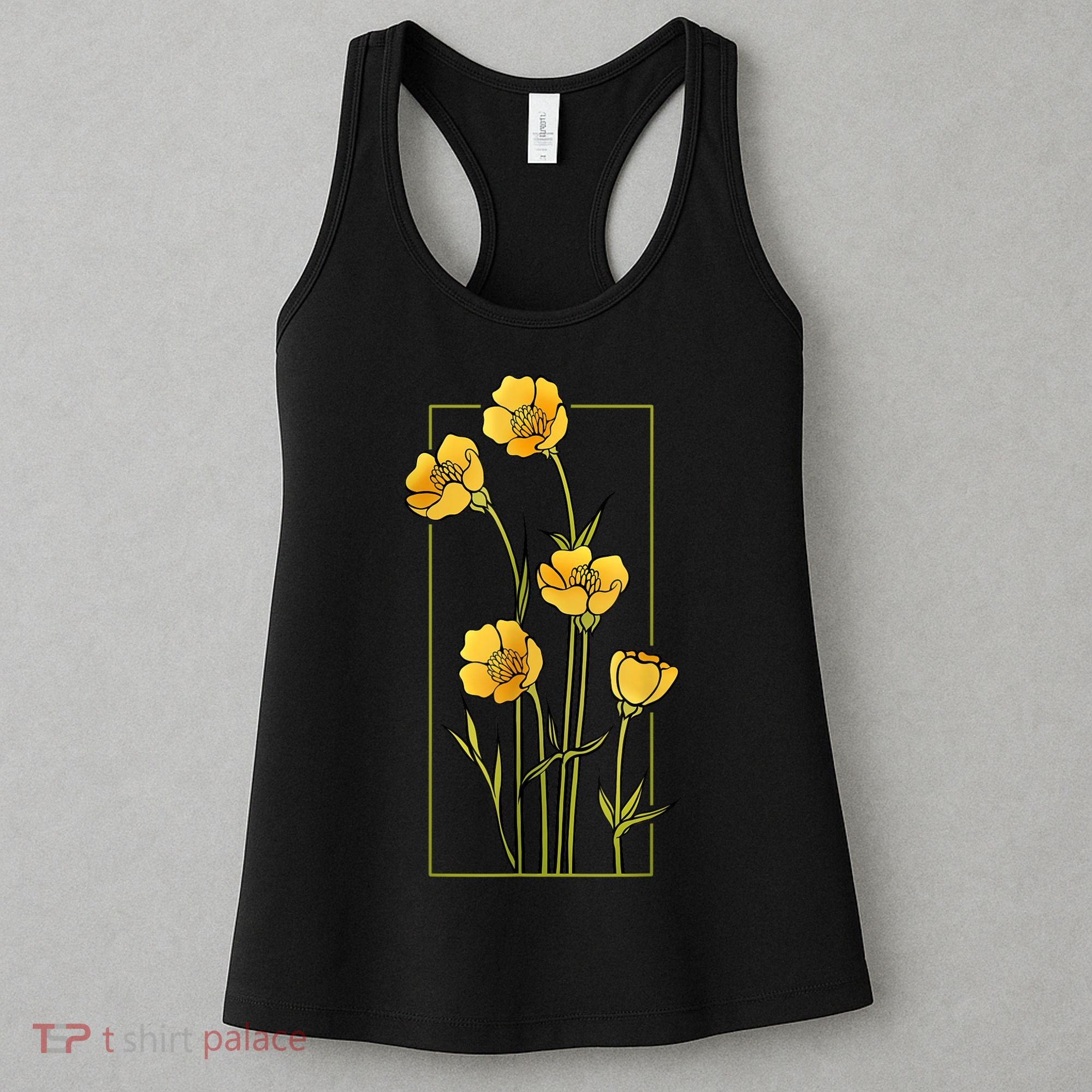 Floral Wildflower Bulbous Crowfoot Buttercup Flower Women's Tank Top