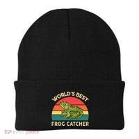 Funny Worlds Best Frog Catcher Frog Hunter Beanie thumb 0