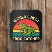 Funny Worlds Best Frog Catcher Frog Hunter Coaster thumb 0