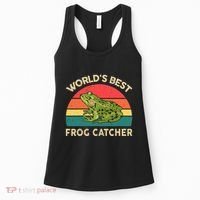 Funny Worlds Best Frog Catcher Frog Hunter Women's Tank Top thumb 0