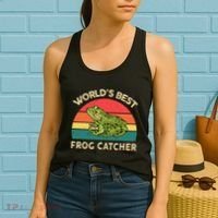 Funny Worlds Best Frog Catcher Frog Hunter Women's Tank Top thumb 2