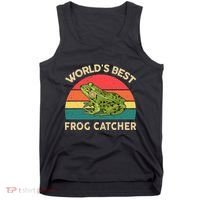 Funny Worlds Best Frog Catcher Frog Hunter Tank Top thumb 0