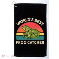 Funny Worlds Best Frog Catcher Frog Hunter Golf Towel thumb 0