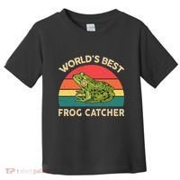 Funny Worlds Best Frog Catcher Frog Hunter Toddler T-Shirt thumb 0