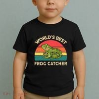 Funny Worlds Best Frog Catcher Frog Hunter Toddler T-Shirt thumb 2