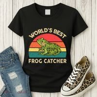 Funny Worlds Best Frog Catcher Frog Hunter Women's T-Shirt thumb 3