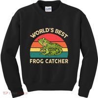 Funny Worlds Best Frog Catcher Frog Hunter Kids Sweatshirt thumb 0