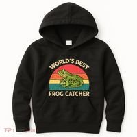 Funny Worlds Best Frog Catcher Frog Hunter Kids Hoodie thumb 0