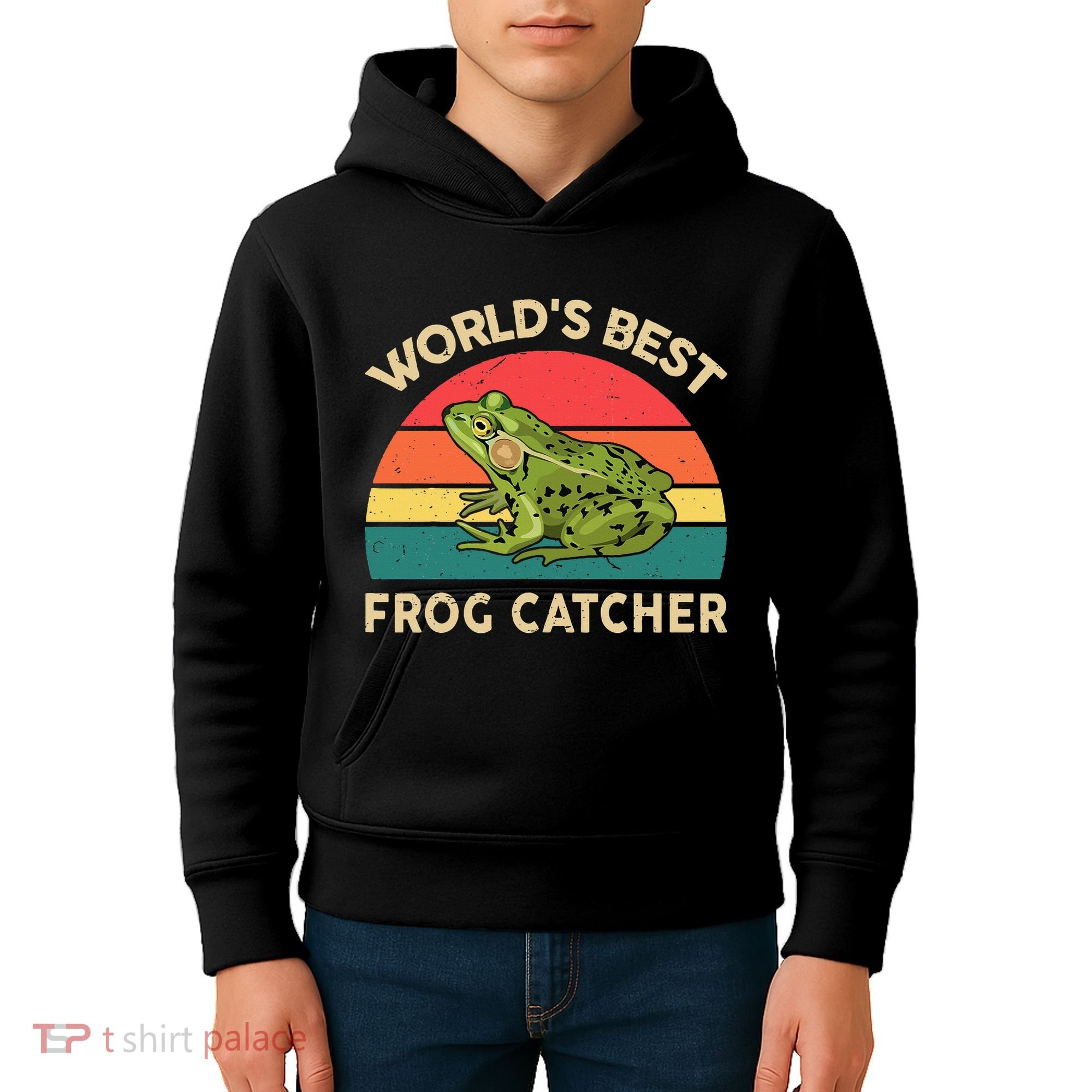 Funny Worlds Best Frog Catcher Frog Hunter Kids Hoodie