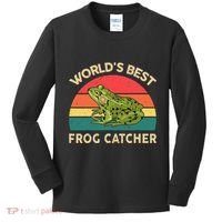 Funny Worlds Best Frog Catcher Frog Hunter Kids Long Sleeve Shirt thumb 0