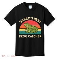 Funny Worlds Best Frog Catcher Frog Hunter Kids T-Shirt thumb 0