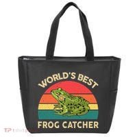Funny Worlds Best Frog Catcher Frog Hunter Tote Bag thumb 0