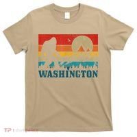 Funny Washington Bigfoot Vintage Mountains Hiking Hunter T-Shirt thumb 0