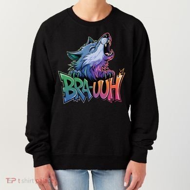 Funny Wolf Bruh For Teensmeme Graphic Women's Sweatshirt