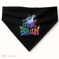 Funny Wolf Bruh For Teensmeme Graphic USA-Made Doggie Bandana thumb 0