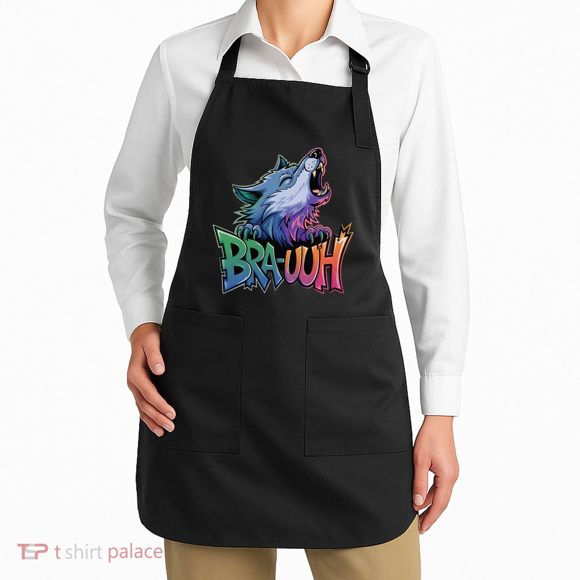 Funny Wolf Bruh For Teensmeme Graphic Apron