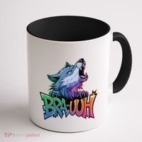 Funny Wolf Bruh For Teensmeme Graphic Coffee Mug thumb 1