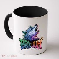 Funny Wolf Bruh For Teensmeme Graphic Coffee Mug thumb 0