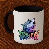 Funny Wolf Bruh For Teensmeme Graphic Coffee Mug thumb 2