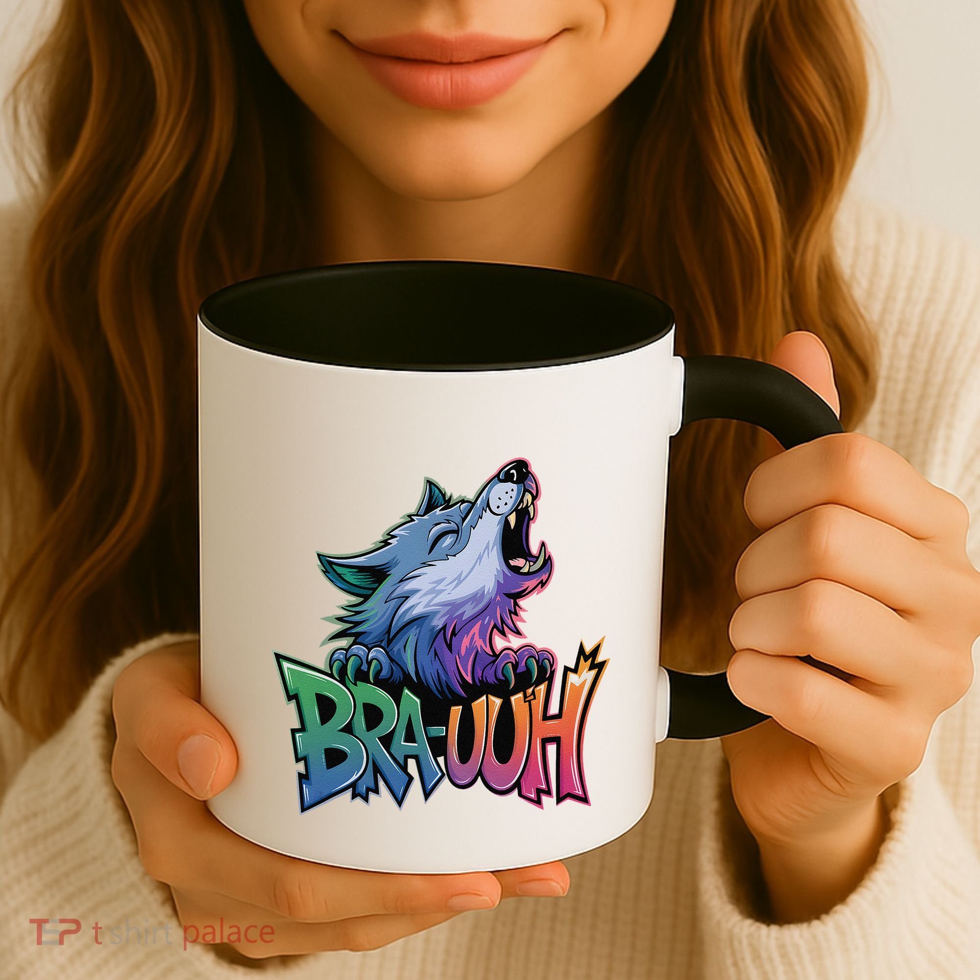 Funny Wolf Bruh For Teensmeme Graphic Coffee Mug