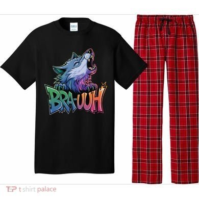 Funny Wolf Bruh For Teensmeme Graphic Pajama Set