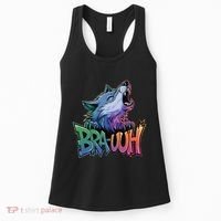Funny Wolf Bruh For Teensmeme Graphic Women's Tank Top thumb 0