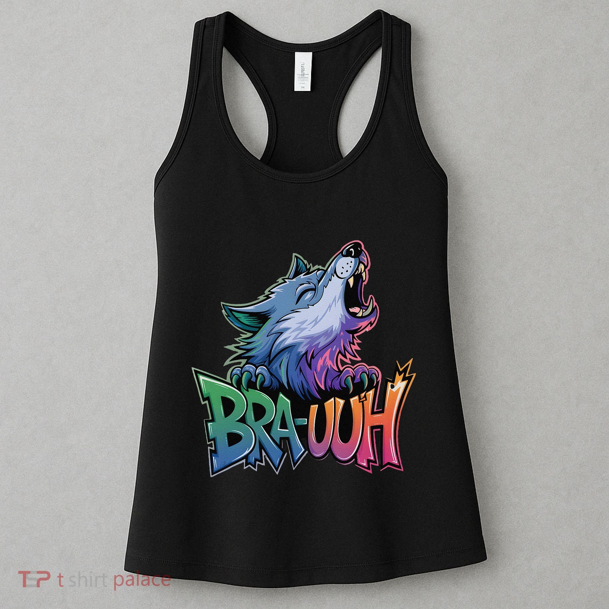 Funny Wolf Bruh For Teensmeme Graphic Women's Tank Top