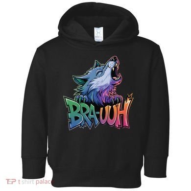 Funny Wolf Bruh For Teensmeme Graphic Toddler Hoodie