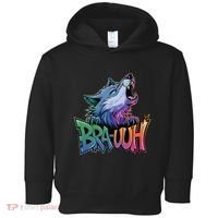 Funny Wolf Bruh For Teensmeme Graphic Toddler Hoodie thumb 0