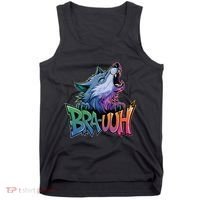 Funny Wolf Bruh For Teensmeme Graphic Tank Top thumb 0
