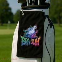 Funny Wolf Bruh For Teensmeme Graphic Golf Towel thumb 2