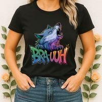 Funny Wolf Bruh For Teensmeme Graphic Women's T-Shirt thumb 2