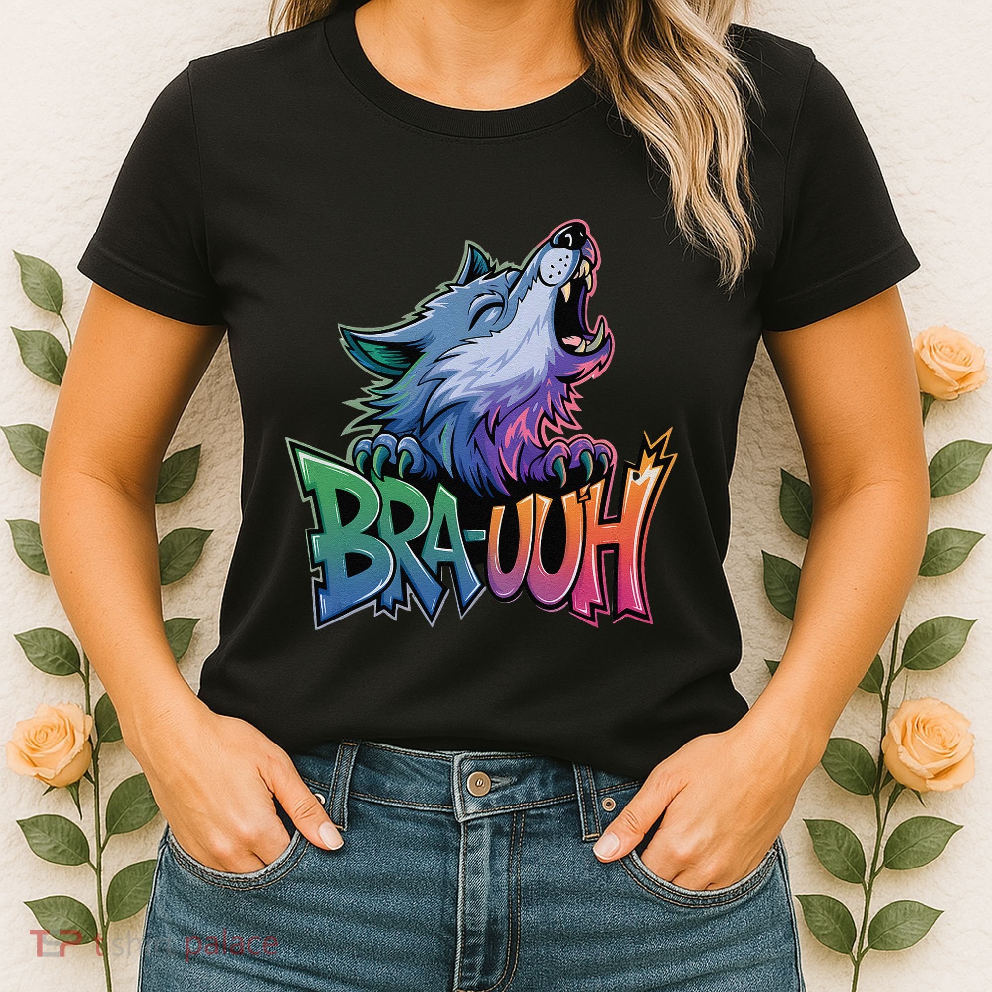 Funny Wolf Bruh For Teensmeme Graphic Women's T-Shirt