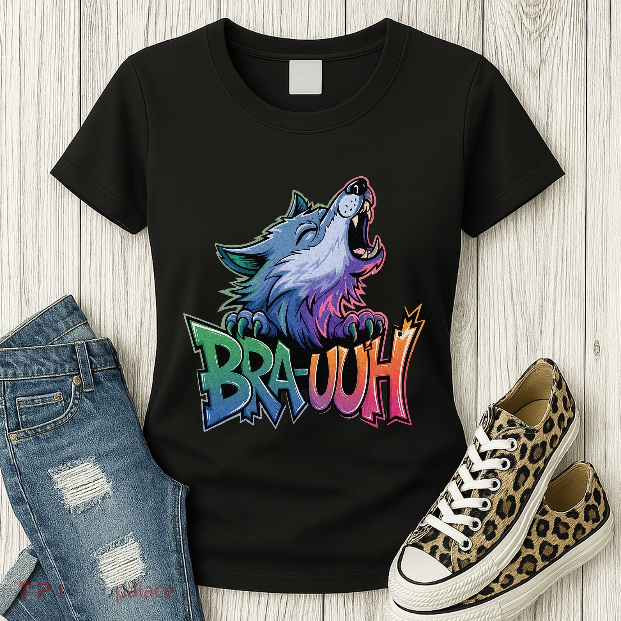 Funny Wolf Bruh For Teensmeme Graphic Women's T-Shirt