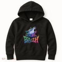Funny Wolf Bruh For Teensmeme Graphic Kids Hoodie thumb 0