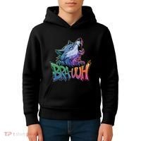 Funny Wolf Bruh For Teensmeme Graphic Kids Hoodie thumb 4